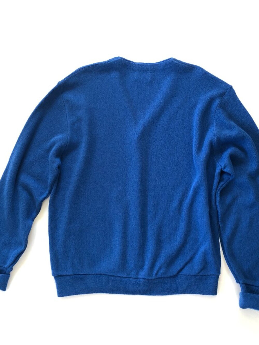 Vintage Izod Lacoste Cardigan Sweater Mens Large Blue Croc Logo 80s Large - Picture 5 of 10